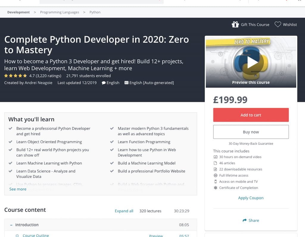 complete python developer course image