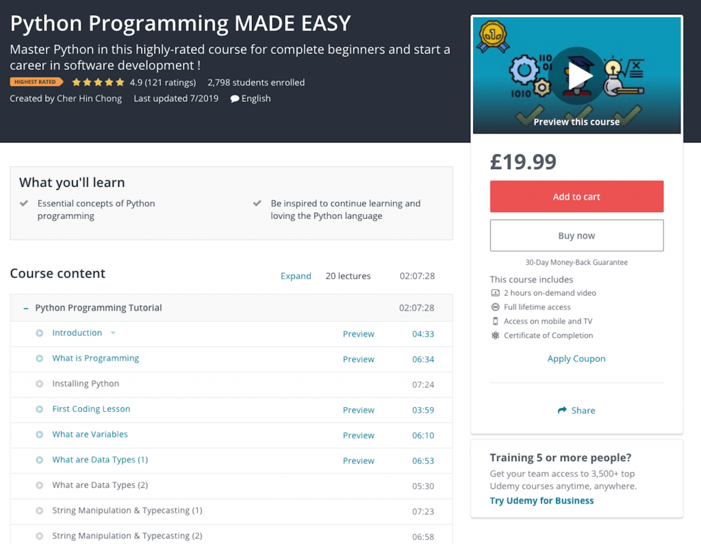 python programming made easy course